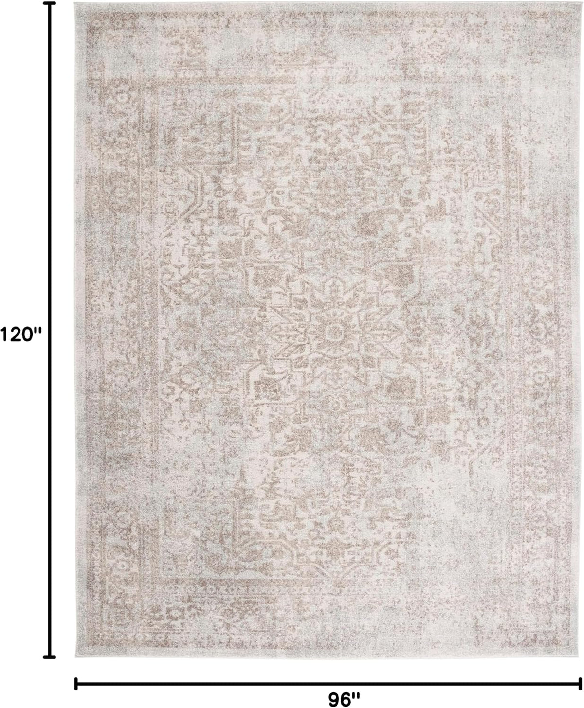 SAFAVIEH Evoke Area Rug 8x10 Large, Ivory & Taupe EVK256E