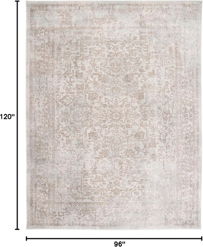 SAFAVIEH Evoke Area Rug 8x10 Large, Ivory & Taupe EVK256E
