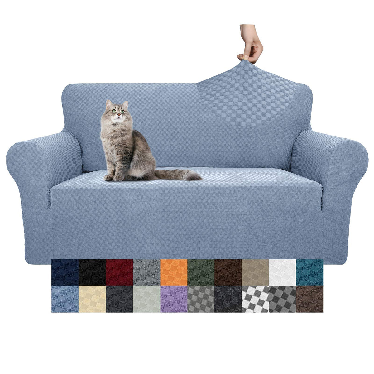 YEMYHOM Couch Cover Latest Jacquard Design High Stretch Sofa Covers for 3 Cushion Couch, Pet Dog Cat Proof Slipcover Non Slip Magic Elastic Furniture Protector (Sofa, Light Gray)