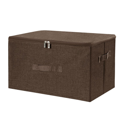 ANMINY Fabric Storage Bins with Zipper Lids, 15"x10"x6", Gray, 1 PCS