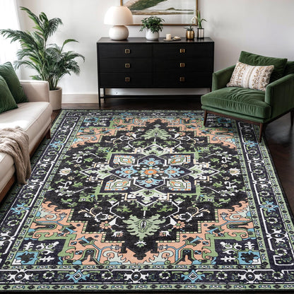 Lofus 8x10 Area Rugs for Living Room Bedroom, Soft Boho Carpet Floral Brown