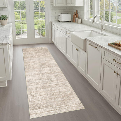 LOONGRUG 8x10 Area Rugs Washable Neutral Modern Rug for Living Room Brown