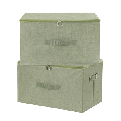 ANMINY Fabric Storage Bins with Zipper Lids, 15"x10"x6", Gray, 1 PCS