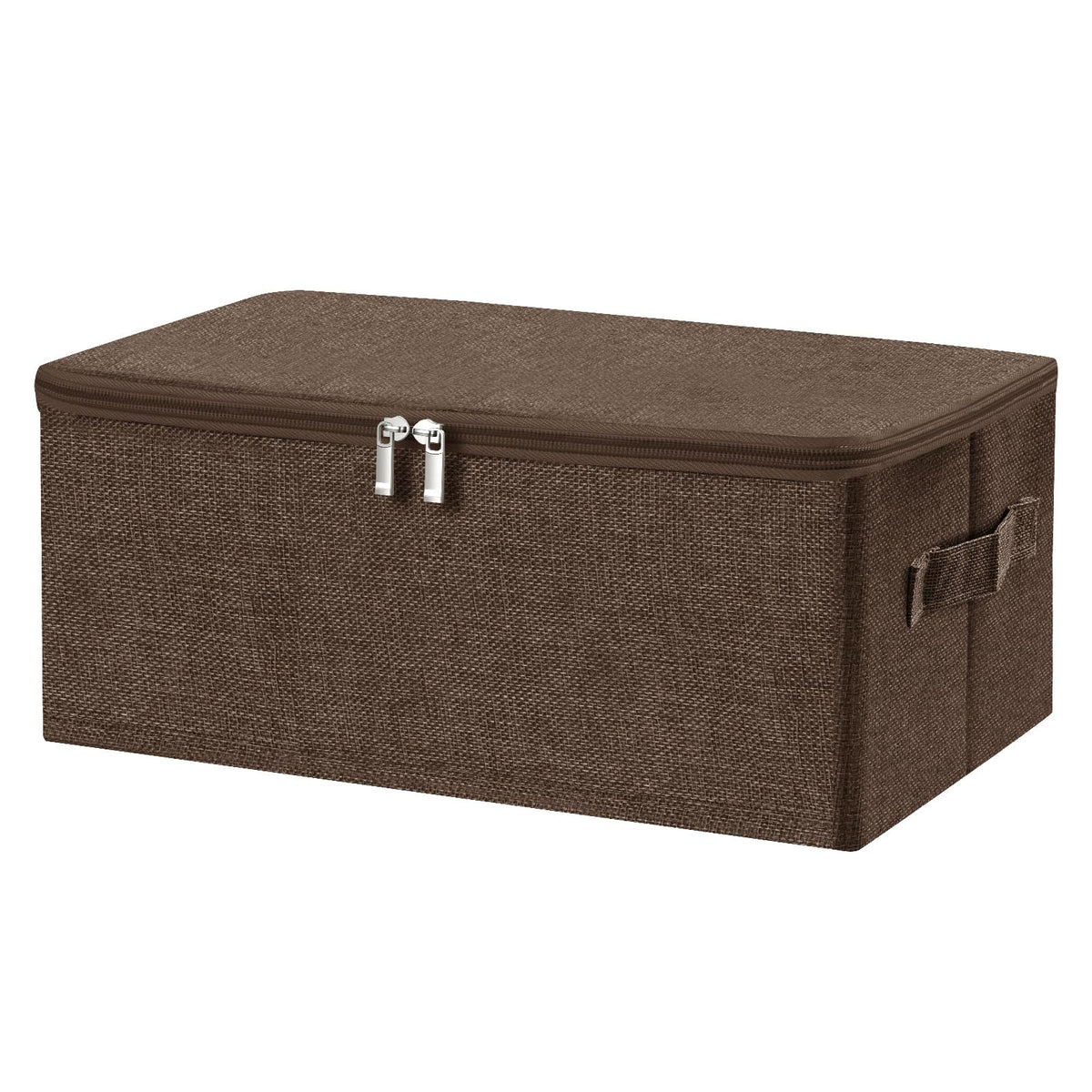 ANMINY Fabric Storage Bins with Zipper Lids, 15"x10"x6", Gray, 1 PCS