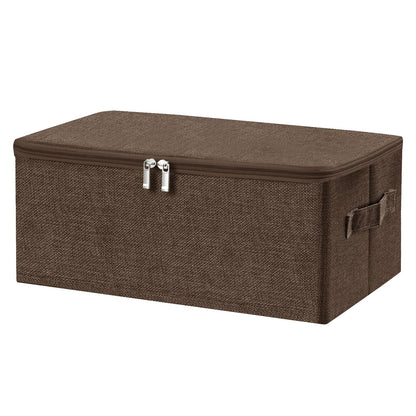 ANMINY Fabric Storage Bins with Zipper Lids, 15"x10"x6", Gray, 1 PCS