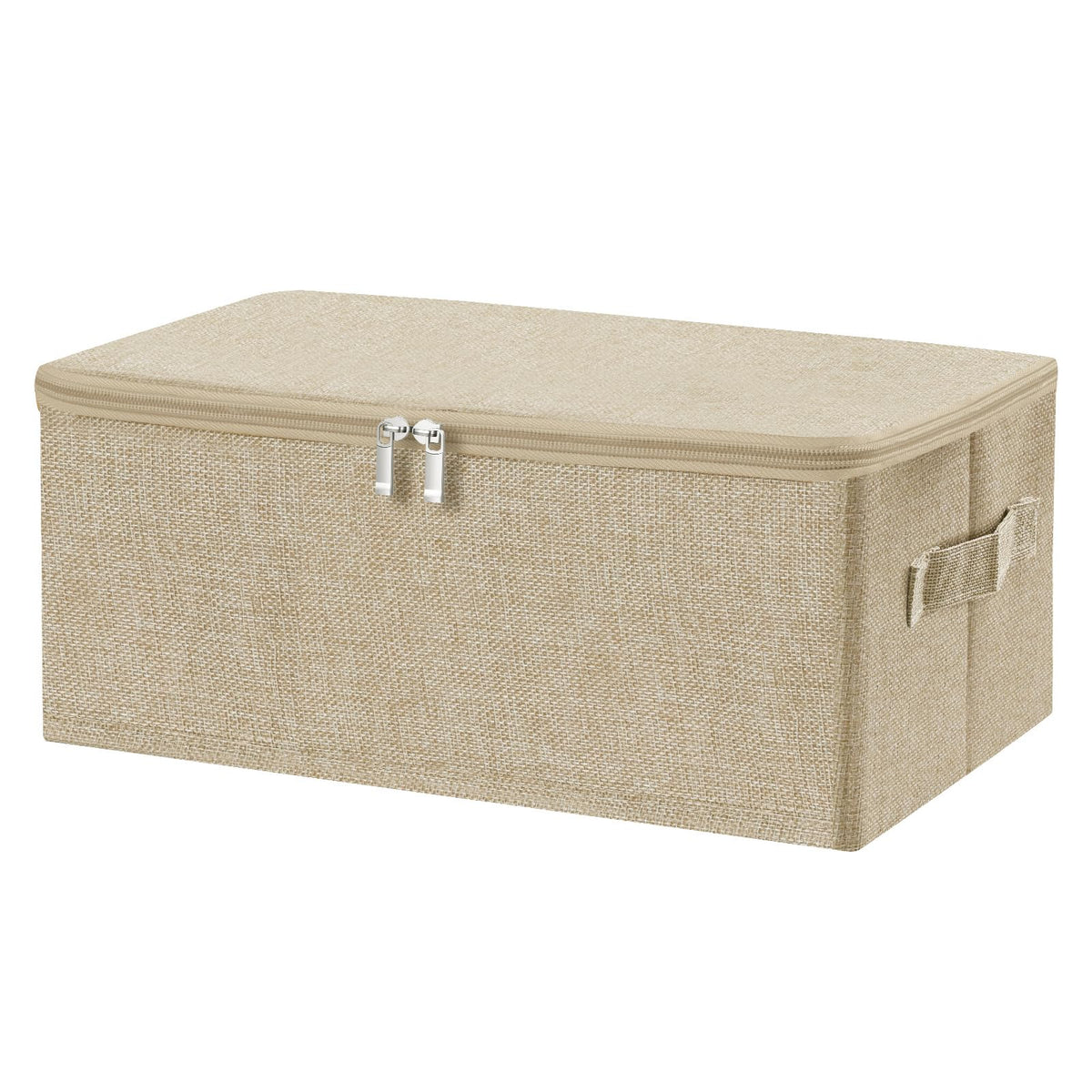 ANMINY Fabric Storage Bins with Zipper Lids, 15"x10"x6", Gray, 1 PCS