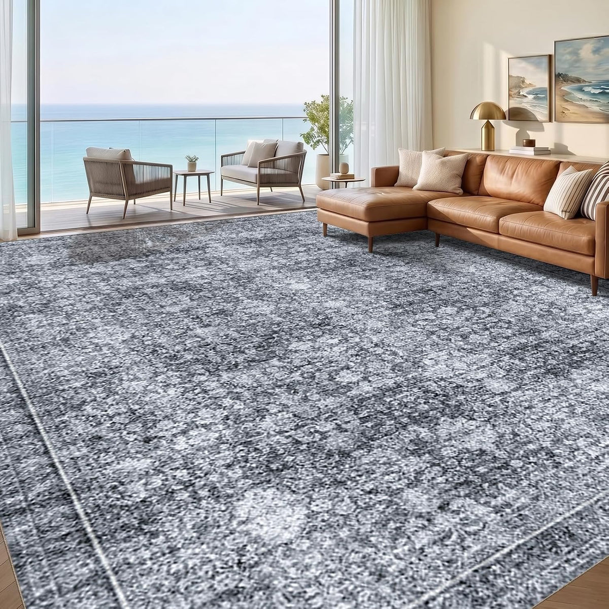 Sasttie 8x10 Area Rugs, Ultra-Soft Washable Rug for Living Room, Beige