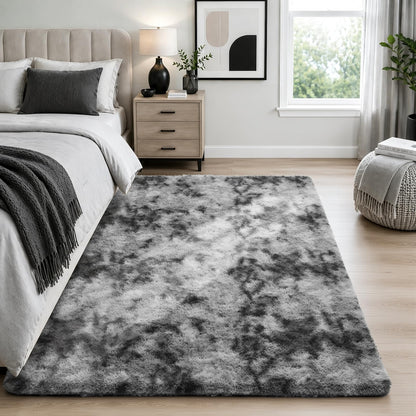 Ophanie Area Rugs for Living Room Bedroom, Washable Non-Slip Fluffy Soft Grey Shag Carpet, Indoor Floor Gray 4x6 Fuzzy Shaggy Living Room Plush Rug for Kids Home Dorm Decor Aesthetic