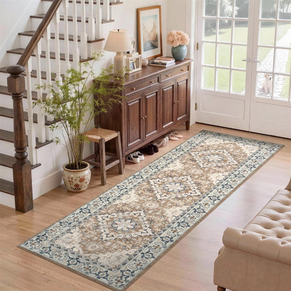 Lofus 8x10 Area Rugs for Living Room Bedroom, Soft Boho Carpet Floral Brown