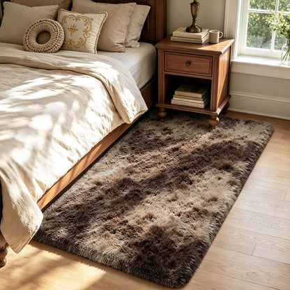 Beige 8x10 Area Rugs for Living Room, Fluffy Shag Rug Large Bedroom Carpet