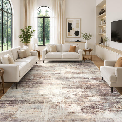 Living Room Rug 5x7, Washable Modern Abstract Rugs Black and White