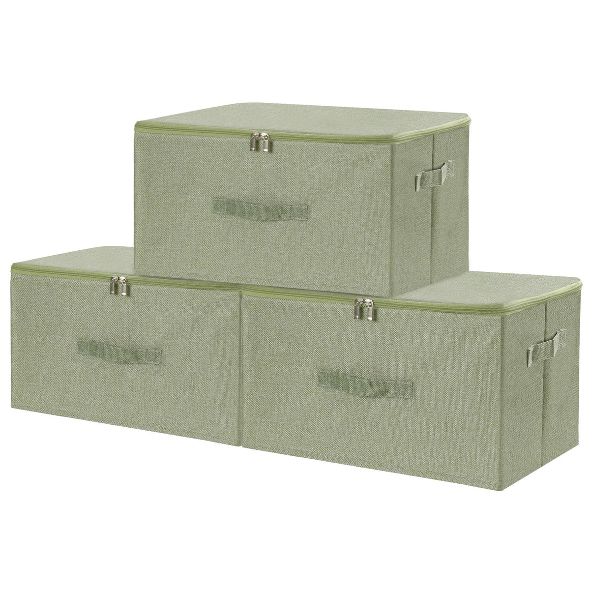 ANMINY Fabric Storage Bins with Zipper Lids, 15"x10"x6", Gray, 1 PCS