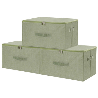 ANMINY Fabric Storage Bins with Zipper Lids, 15"x10"x6", Gray, 1 PCS