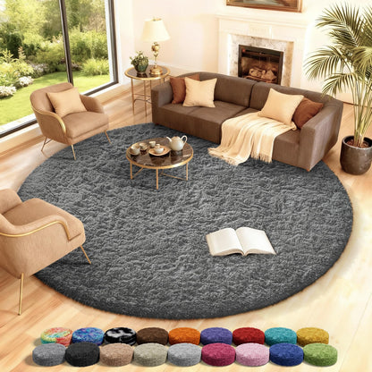 Ophanie Area Rugs 9x12 Living Room, Large Grey Bedroom Carpet, Big Shag Indoor Thick Soft Nursery Rug, Gray Fluffy Carpets for Boy and Girls Room Dorm Home Decor Aesthetic