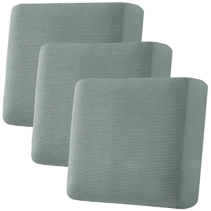 H.VERSAILTEX Super Stretch Individual Seat Cushion Covers Sofa Covers Couch Cushion Cover Slipcover Sets Thick Jacquard Textured Twill Fabric (3 Piece Sofa Cushion Covers, Grey)