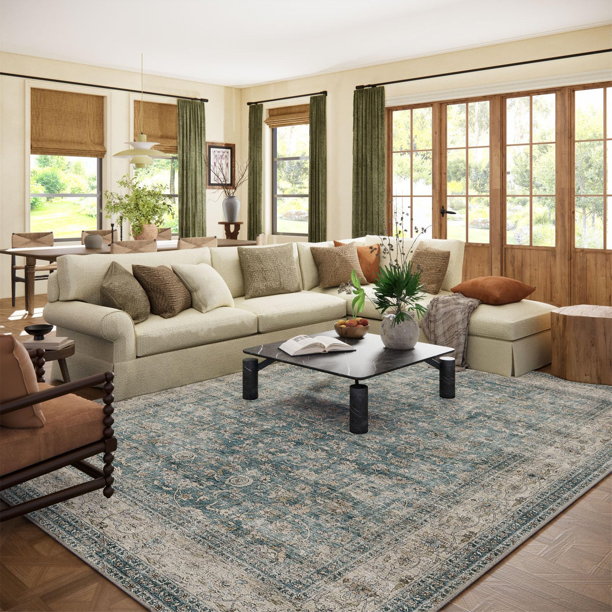 Area Rugs 9x12 Living Room: Washable Bedroom Rug Non Slip Large Boho Carpet
