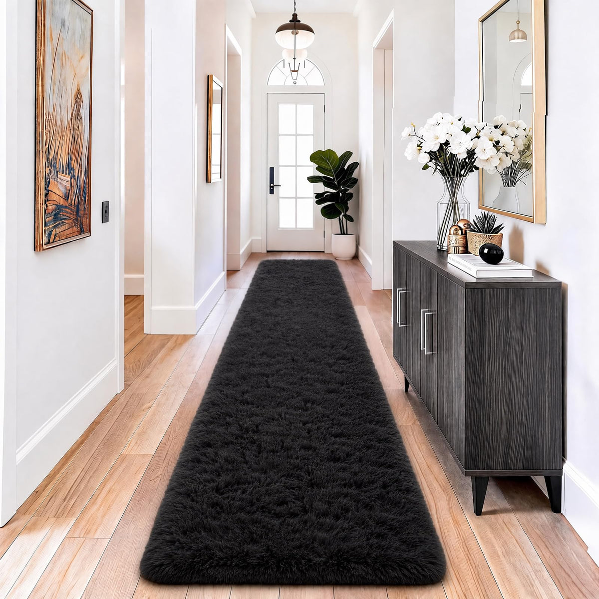 Ophanie Area Rugs for Living Room Bedroom, Washable Non-Slip Fluffy Soft Grey Shag Carpet, Indoor Floor Gray 4x6 Fuzzy Shaggy Living Room Plush Rug for Kids Home Dorm Decor Aesthetic