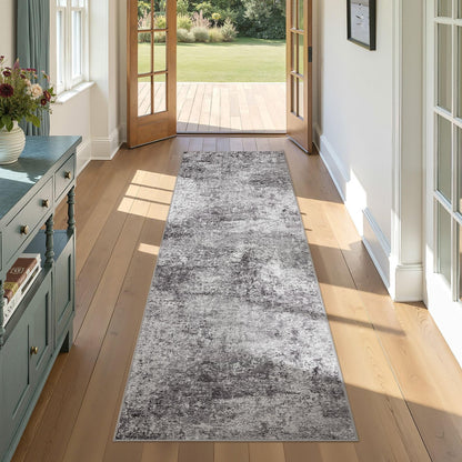 DMOYEST Area Rug Living Room Rugs 9x12 Washable Abstract Grey Carpet