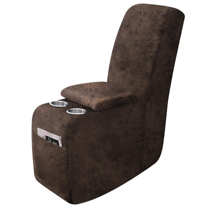 ANARACHON Leather Look Recliner Couch Cover, 8-Pieces Stretch Recliner Sofa Covers, Soft Reclining Slipcover, Washable Furniture Protector for Pets (3 Seater, Brown)