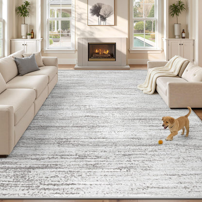 Area Rug 8x10 Living Room Rugs: Washable Modern Rug Large Non-Slip Soft Rugs Stain Resistant Printed Rug Indoor Carpet for Bedroom Kitchen Dining Room Nursery Playroom Home(Beige, 8'x10')