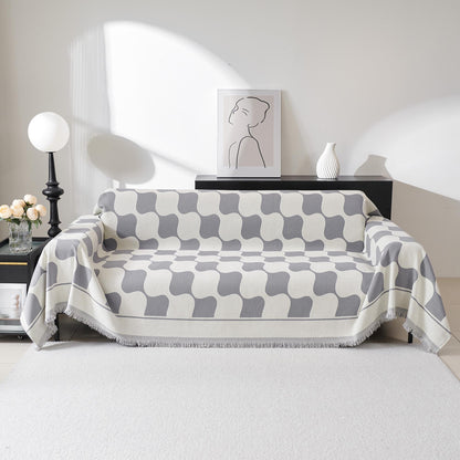 MEETSKY Couch Cover Sofa Covers Couch Covers for 3 Cushion Couch Sofa Pet Friendly, L Shaped Sectional Sofa Covers Washable Simply Put Sofa Throw Cover for Dogs, 91" x 134", Beige