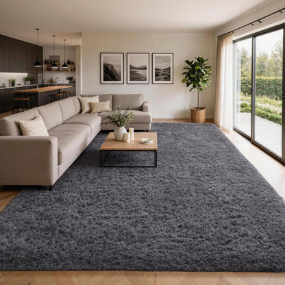 Ophanie Area Rugs for Living Room Bedroom, Washable Non-Slip Fluffy Soft Grey Shag Carpet, Indoor Floor Gray 4x6 Fuzzy Shaggy Living Room Plush Rug for Kids Home Dorm Decor Aesthetic