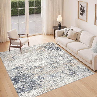 DMOYEST Area Rug Living Room Rugs 9x12 Washable Abstract Grey Carpet