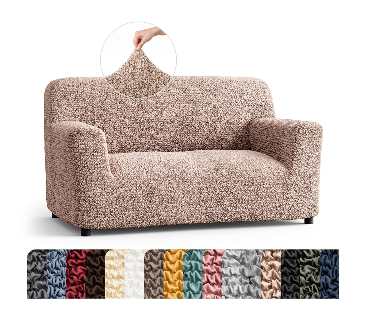 PAULATO Premium Stretch Couch Covers for Sofa - Sofa Chair Cover Washable, Dogs & Pets Friendly - Elastic Polyester Loveseat Slipcovers - Non-Slip Love Seat Couch Covers - Moss Green (64"-85" Wide)