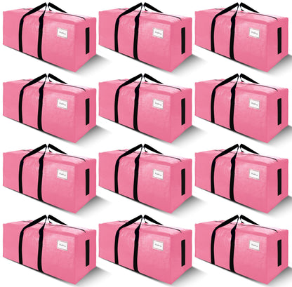SWEET DOLPHIN 8 Pack 200LB Heavy-Duty Moving Bags with Wrap-Around Handles, Extra Large Storage Totes for Space Saving, Clothes Storage Bags, College Dorm Essentials, Blue, 24 Gal