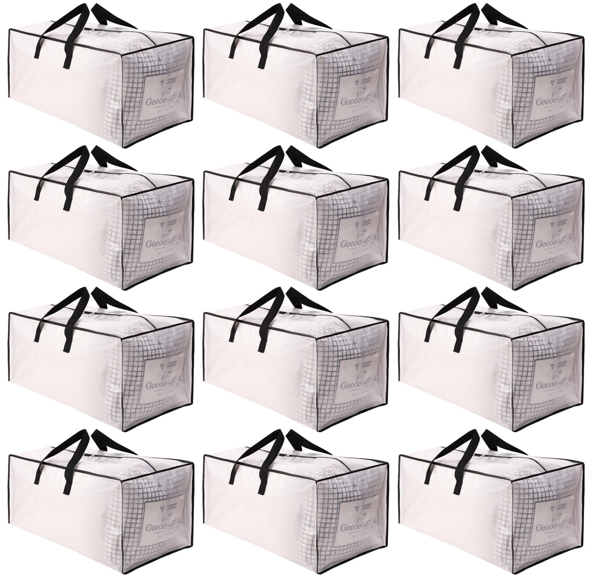 SWEET DOLPHIN 8 Pack 200LB Heavy-Duty Moving Bags with Wrap-Around Handles, Extra Large Storage Totes for Space Saving, Clothes Storage Bags, College Dorm Essentials, Blue, 24 Gal
