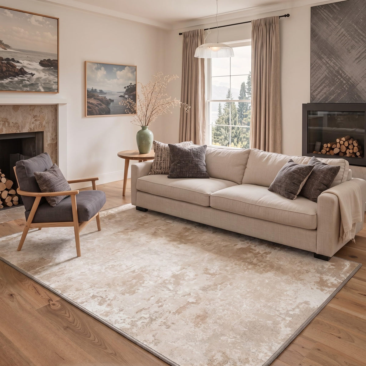 BEIMO 5X7 Area Rug for Living Room, Modern Abstract Washable Soft Non Slip