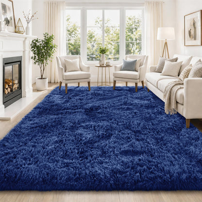 Tosuoka 8x10 Area Rugs for Living Room Bedroom, Black Rug Soft Fluffy Shag