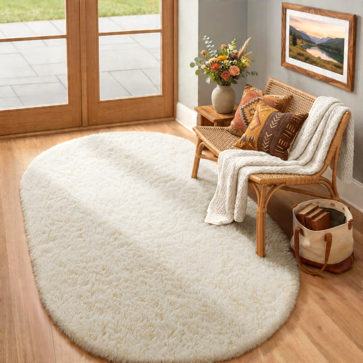 Ophanie Area Rugs 9x12 Living Room, Large Grey Bedroom Carpet, Big Shag Indoor Thick Soft Nursery Rug, Gray Fluffy Carpets for Boy and Girls Room Dorm Home Decor Aesthetic