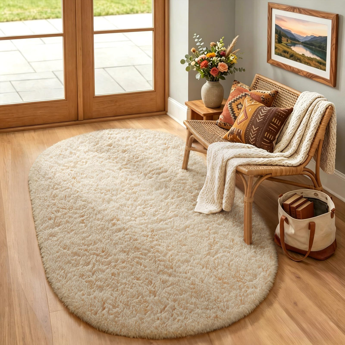 Ophanie Area Rugs 9x12 Living Room, Large Grey Bedroom Carpet, Big Shag Indoor Thick Soft Nursery Rug, Gray Fluffy Carpets for Boy and Girls Room Dorm Home Decor Aesthetic