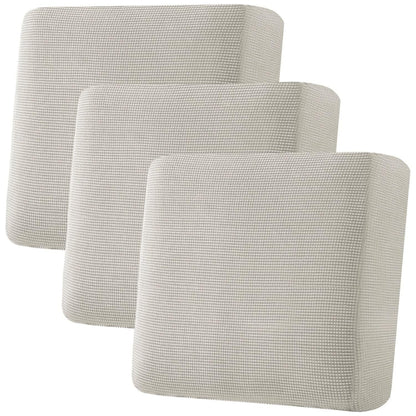 H.VERSAILTEX Super Stretch Individual Seat Cushion Covers Sofa Covers Couch Cushion Cover Slipcover Sets Thick Jacquard Textured Twill Fabric (3 Piece Sofa Cushion Covers, Grey)