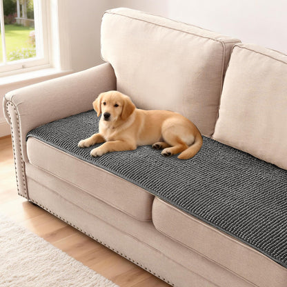 H.VERSAILTEX Plush Chenille Dog Bed Cover Thick Soft Sofa Cover for 3 Cushion Couch Anti Slip Couch Cover Furniture Protector for Dog, Pet, Cat (35" x 82", Ivory)