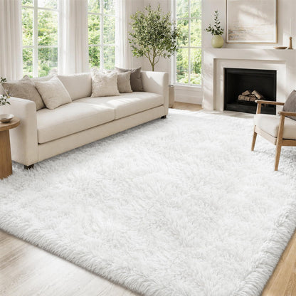 Tosuoka 8x10 Area Rugs for Living Room Bedroom, Black Rug Soft Fluffy Shag