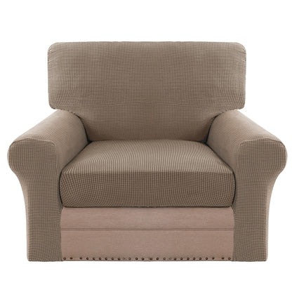 H.VERSAILTEX Multi-Pieces Sofa Covers Stretch Couch Covers Form Fitted Seats and Back Cushions Covers (3 Seat Covers Plus 3 Back Cusion Covers, Bonus 2 Armrest Covers), Sand