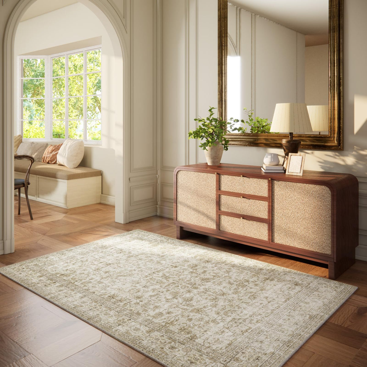 Area Rugs 9x12 Living Room: Washable Bedroom Rug Non Slip Large Boho Carpet
