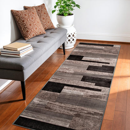 LIANLAM 8x10 Washable Area Rugs for Living Room & Bedroom(8x10,Black&Gray)