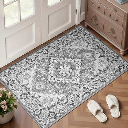 Lofus 8x10 Area Rugs for Living Room Bedroom, Soft Boho Carpet Floral Brown