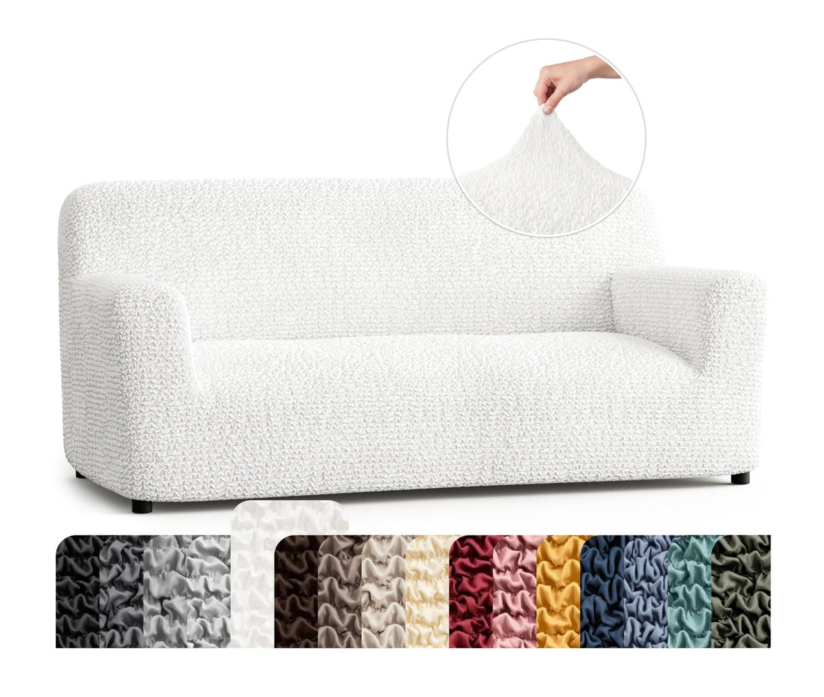 PAULATO Premium Stretch Couch Covers for Sofa - Sofa Chair Cover Washable, Dogs & Pets Friendly - Elastic Polyester Loveseat Slipcovers - Non-Slip Love Seat Couch Covers - Moss Green (64"-85" Wide)
