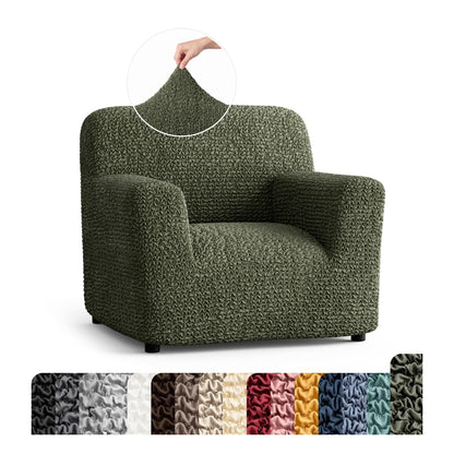 PAULATO Premium Stretch Couch Covers for Sofa - Sofa Chair Cover Washable, Dogs & Pets Friendly - Elastic Polyester Loveseat Slipcovers - Non-Slip Love Seat Couch Covers - Moss Green (64"-85" Wide)