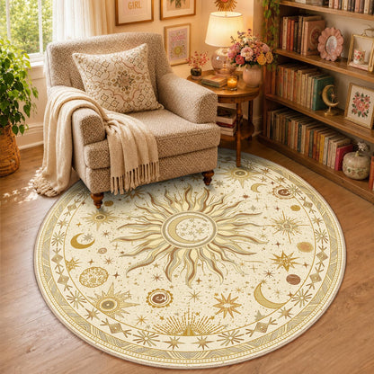 Vacuum-Friendly, 8x10 Washable Area Rug, Black Gold Beige Red