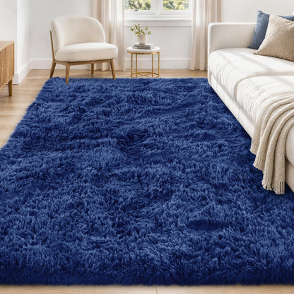 Tosuoka 8x10 Area Rugs for Living Room Bedroom, Black Rug Soft Fluffy Shag