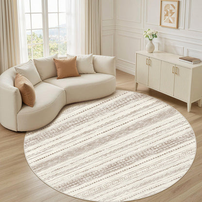Nakagishi 10X14 Area Rugs for Living Room: Washable Modern Abstract Rug with Non-Slip Silicone Backing Low Pile Soft Carpet for Bedroom & Dining Decor Ideal for Families with Kids and Pets-Brown
