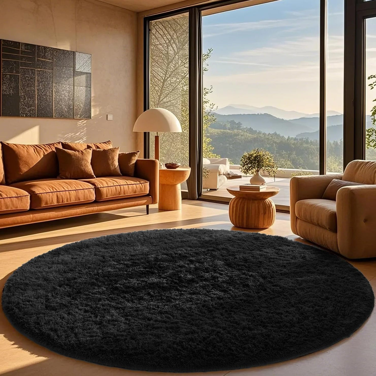 Ophanie Area Rugs 9x12 Living Room, Large Grey Bedroom Carpet, Big Shag Indoor Thick Soft Nursery Rug, Gray Fluffy Carpets for Boy and Girls Room Dorm Home Decor Aesthetic