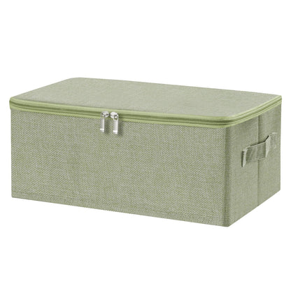 ANMINY Fabric Storage Bins with Zipper Lids, 15"x10"x6", Gray, 1 PCS