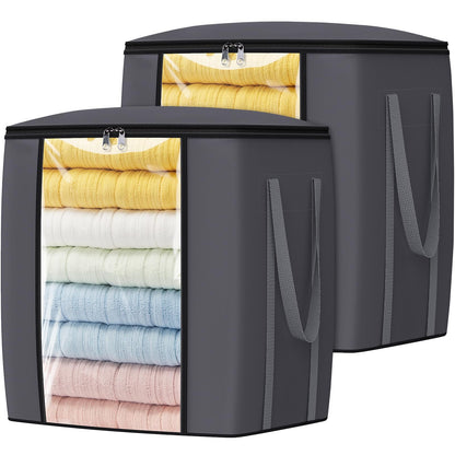 TasticTotes 120L Extra Large Blanket Clothes Storage Bags, Gray, 1 Pack