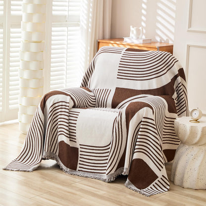 WEYOND Boho Couch Cover, Chenille Sofa Covers Washable, 71" x 102", Khaki